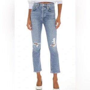 Agolde Wilder Mid Rise in Whiplash Straight Leg Jeans